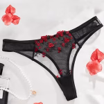 Black Transparent Set with Red Flowers - Image 7