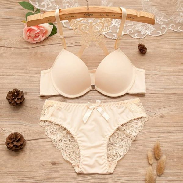 Champagne China Front Open Butterfly Set